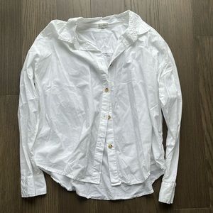 DONNI cotton poplin white button down blouse